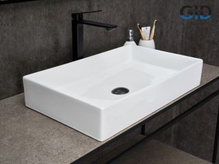 Раковина Gid N9496 51228 накладная белая 60.5x37x11